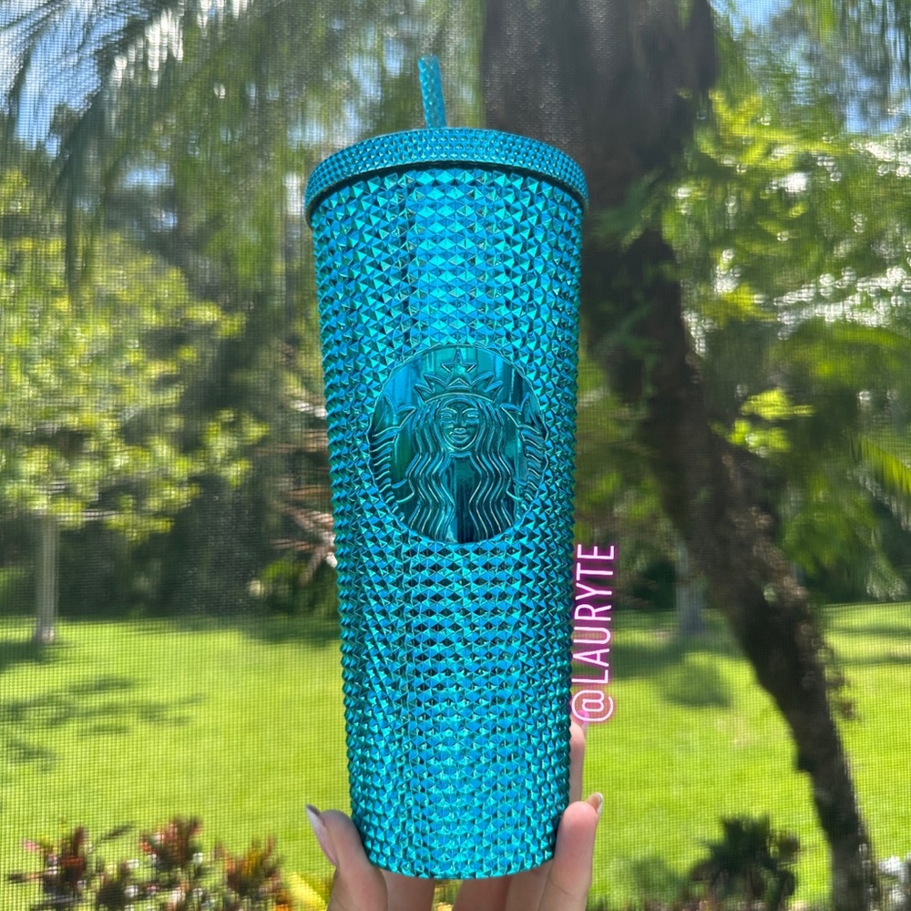 Starbucks 2023 Summer Blue Chrome Splash Studded Venti Tumbler - Picture 4 of 4